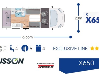 KAMPER CHAUSSON X650 EXCLUSIVE LINE DUCATO 2.2JTD 180 KM AUTOMAT NOWY! MODEL 2024 1