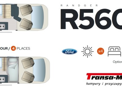 KAMPER RANDGER R560 4X4 TRANSIT 165 KM NOWY! MODEL 2025! GRIS MAGNETIC 1